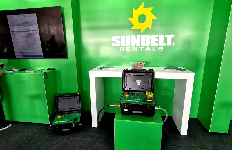 Test and monitoring equipment displayed at a trade exhibition