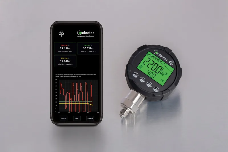 Pressure sensor paired with a mobile monitoring application
