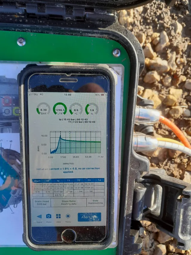 SmartSite test results displayed on a phone in the field